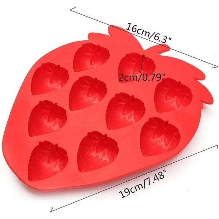 Silikon%203%20Boyutlu%20Buz%20Kalıbı%20Çilek%20ve%20Ananas%20Figürlü%202%20li%20Set