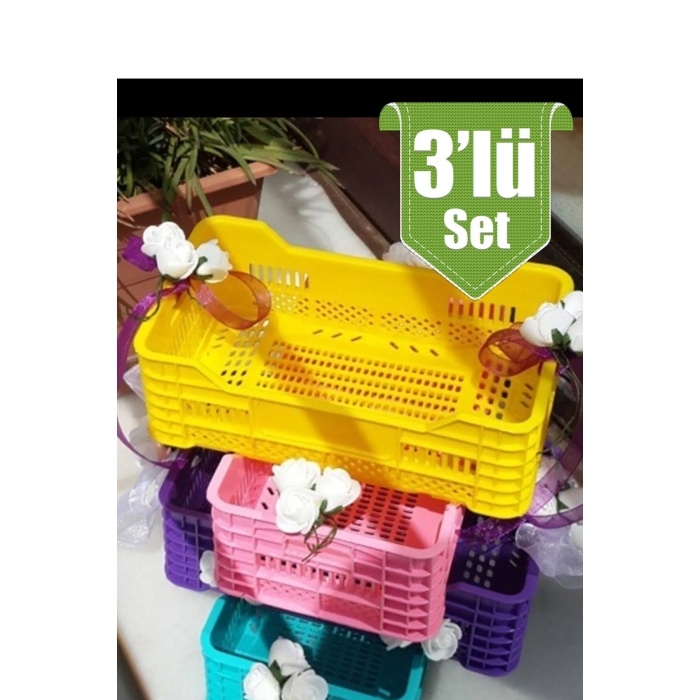 Kasa%20Sepet%203’lü%20Set%20Çok%20Amaçlı%20Mini%20Plastik%20Organizer%20Mutfak%20Düzenleyiciler%2017x10x6%20cm