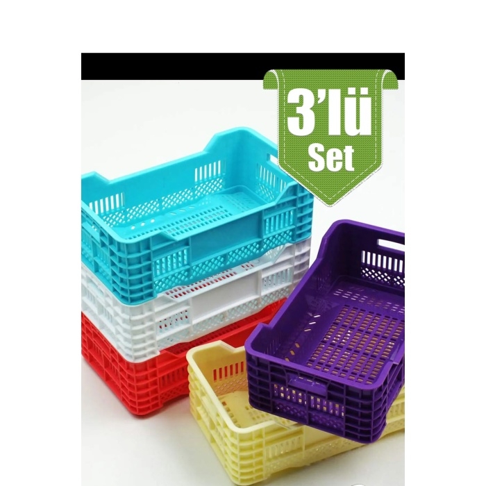 Kasa%20Sepet%203’lü%20Set%20Çok%20Amaçlı%20Mini%20Plastik%20Organizer%20Mutfak%20Düzenleyiciler%2017x10x6%20cm