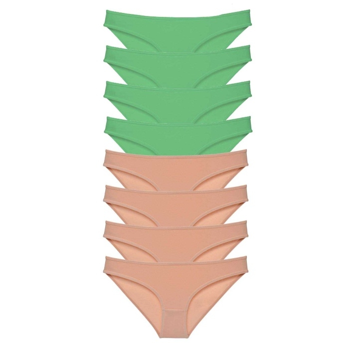 8%20adet%20Süper%20Eko%20Set%20Likralı%20Kadın%20Slip%20Külot%20Yeşil%20Ten