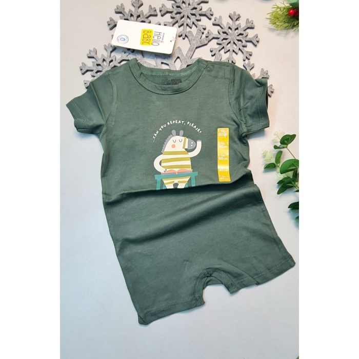 Yazlık%20%100%20Pamuk%20Haki%20Yeşil%20Kısa%20Kol%20ÇıtÇıtlı%20Bebek%20Tulum%20Hellobaby%20Ebebek%20Badi%201%20Adet