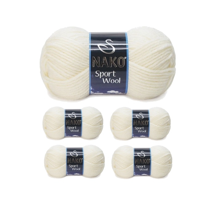 5%20Adet%20Sport%20Wool%20Atkı%20Bere%20Ceket%20Yelek%20Örgü%20İpi%20Yünü%20No:%20300%20Ekru