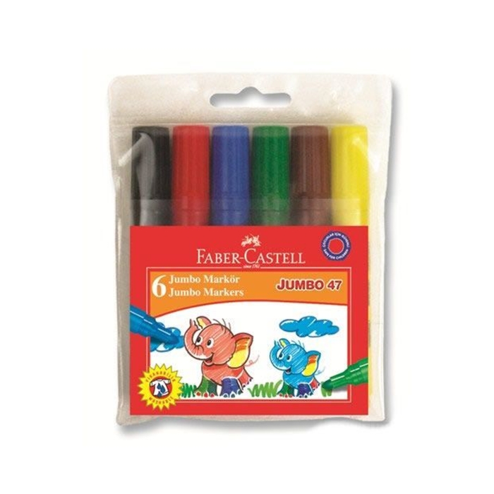 Faber%20Castell%20Fc%20Jumbo%2047%20Markör%206’lı%20Poşet