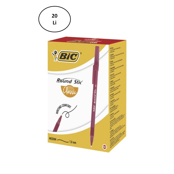 Bic%20Round%20Stic%20Tükenmez%20Kırmızı%20Kalem%2020’li