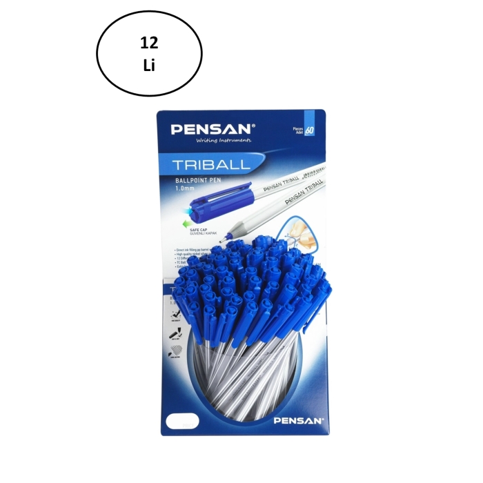 Pensan%20Triball%20Tükenmez%20Kalem%20Mavi%2060%20Lı