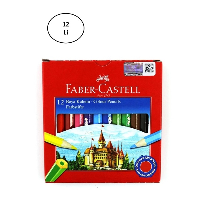 Faber%20Castell%20Karton%20Kutu%20Boya%20Kalemi%2012%20Renk%20Yarım%20Boy%2012’li