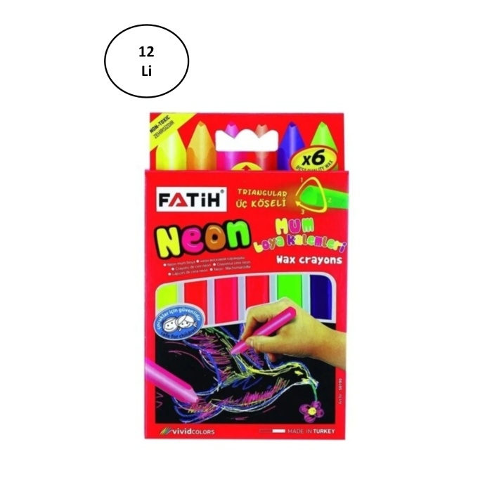 Fatih%20Mum%20Pastel%20Boya%20Neon%20Wax%20Crayon%20Jumbo%206%20Renk%2012’li