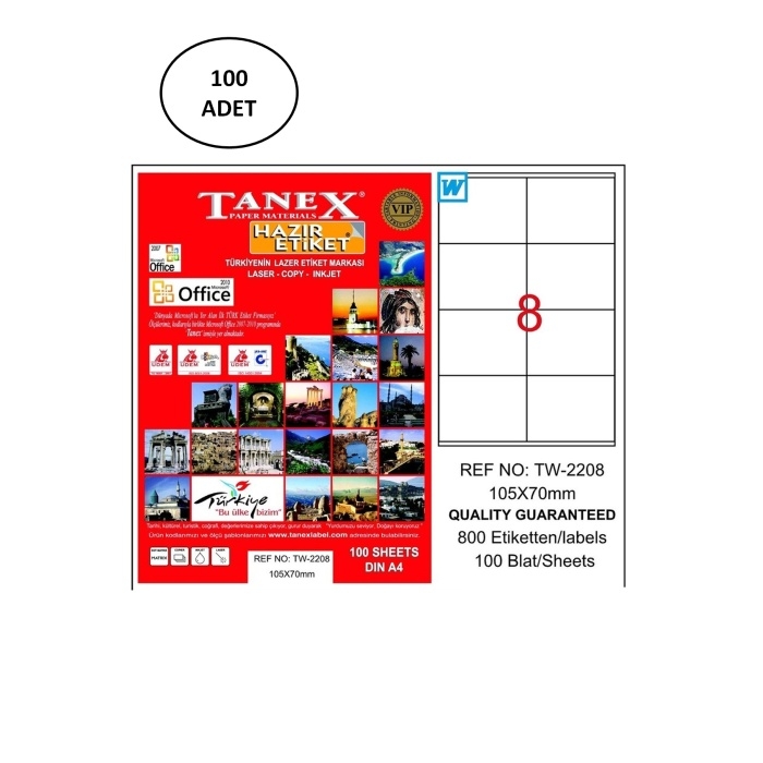 Tanex%20Tw-2208%20Lazer%20Etiket%20105X70%20Mm%20100%20Lü