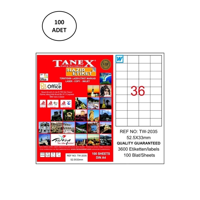 Tanex%20Tw-2035%20Lazer%20Etiket%2052x33%20Mm%20100%20Lü