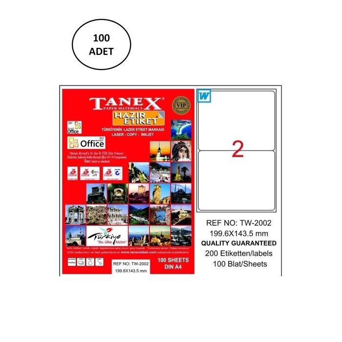 Tanex%20Tw-2002%20Lazer%20Etiket%20199X143%20Mm%20100%20Adet