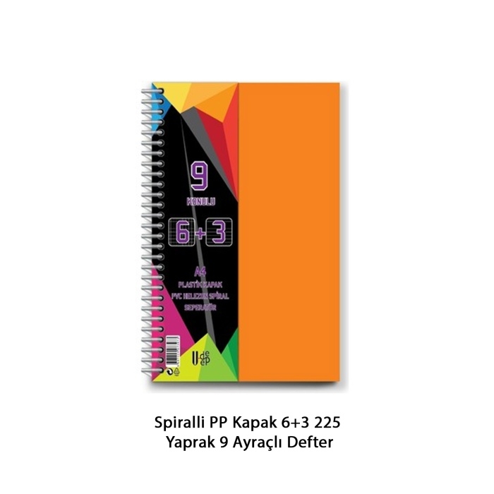 Spiralli%20PP%20Kapak%206+3%20225%20Yaprak%209%20Ayraçlı%20Defter