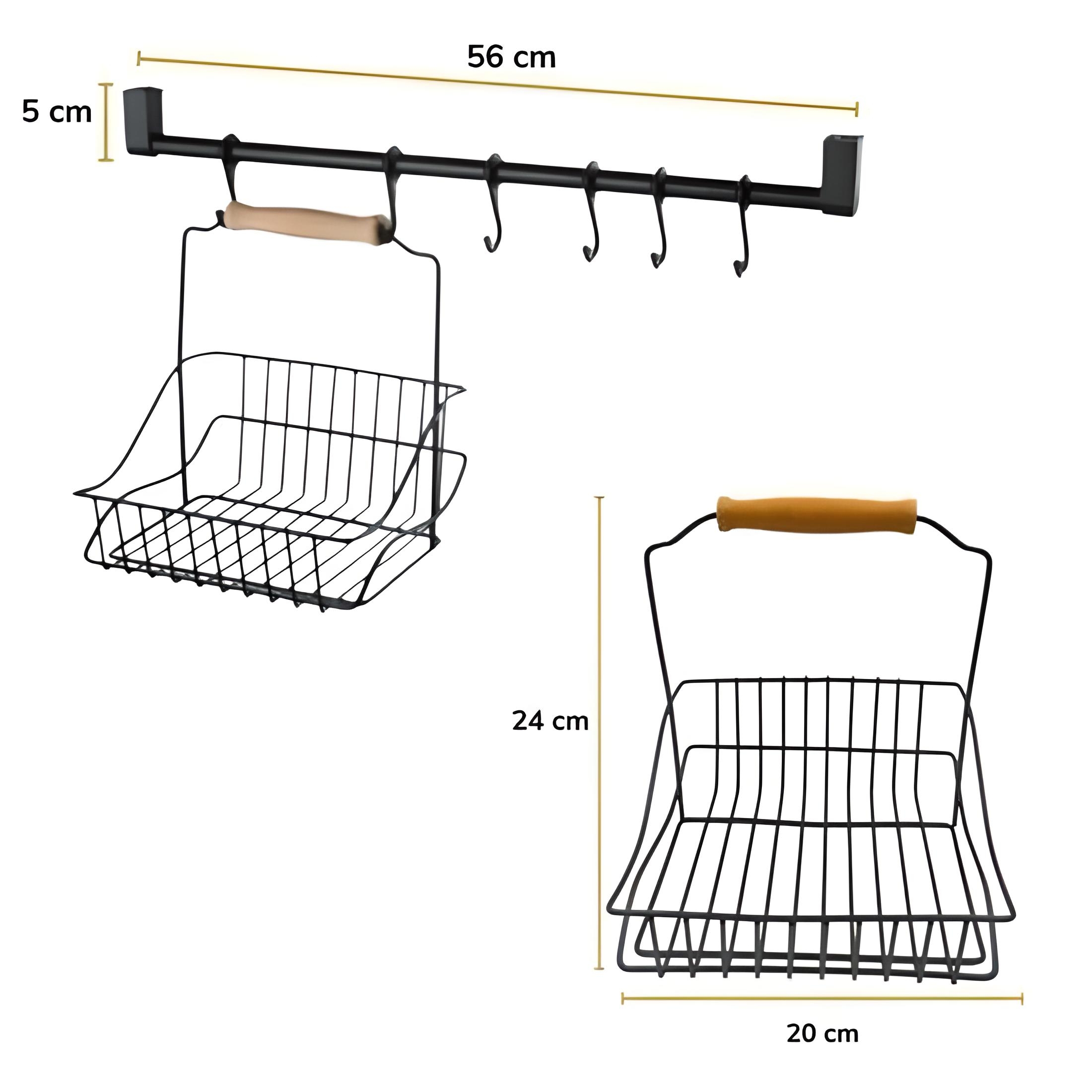 Retro%20Ferforje%20Askılı%20Siyah%20Ahşap%20Kulplu%20Düzenleyici%20Mutfak%20Sepeti