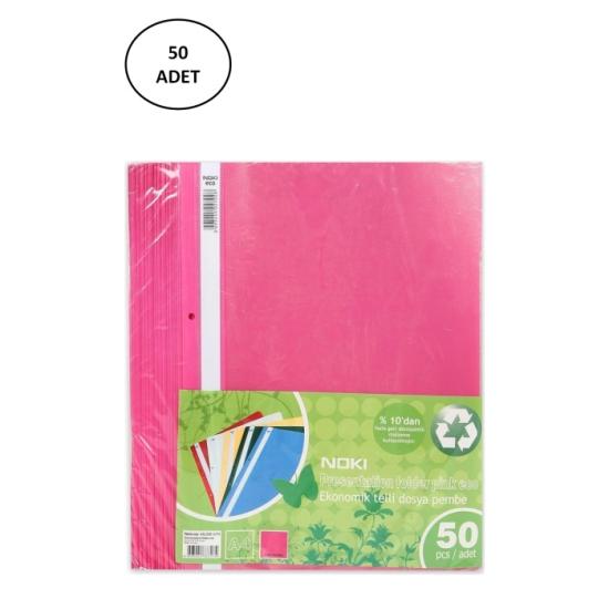 noki-48288-070-koyu-pembe-plastik-telli-dosya-50-adet